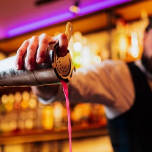 Pablo pours a cocktail @Cinnabar Stevenage